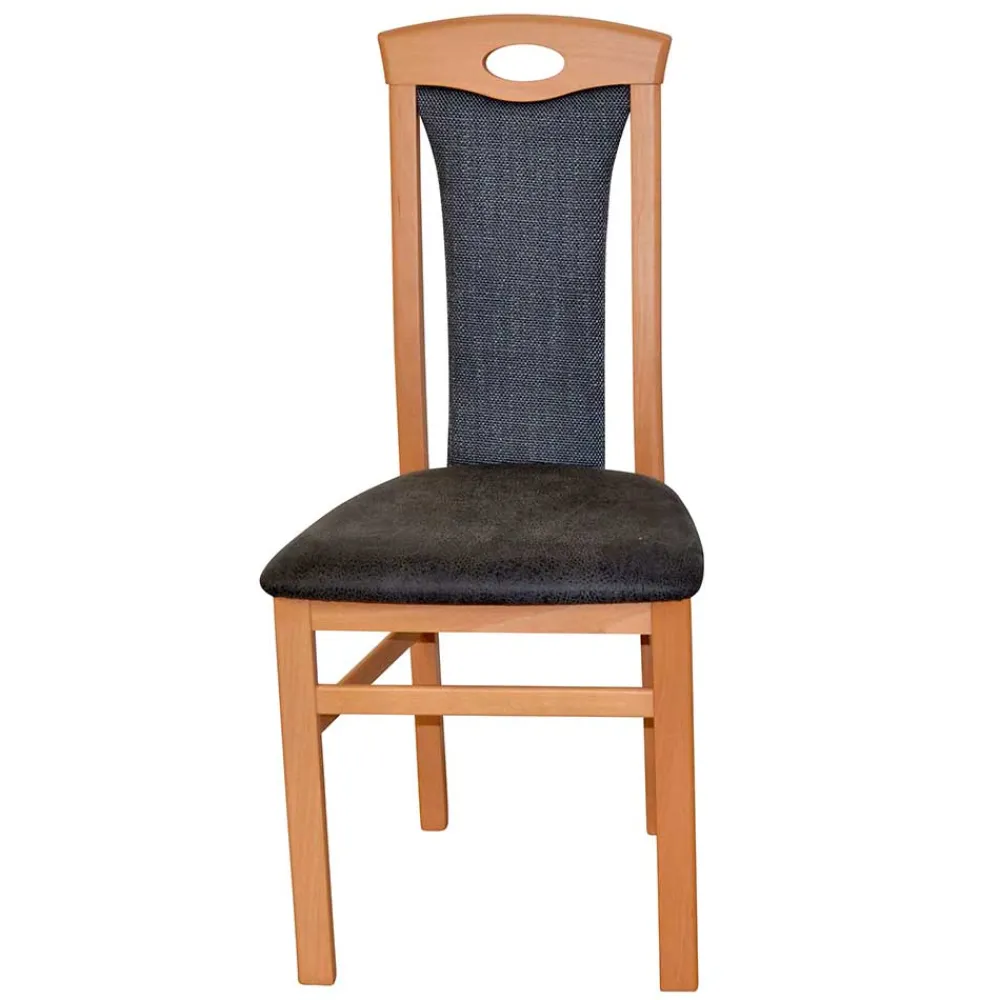 Outlet Holz Stühle mit Polster Louan Hochlehner|Lederstühle