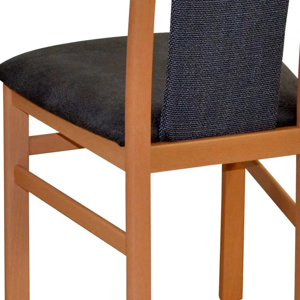 Outlet Holz Stühle mit Polster Louan Hochlehner|Lederstühle