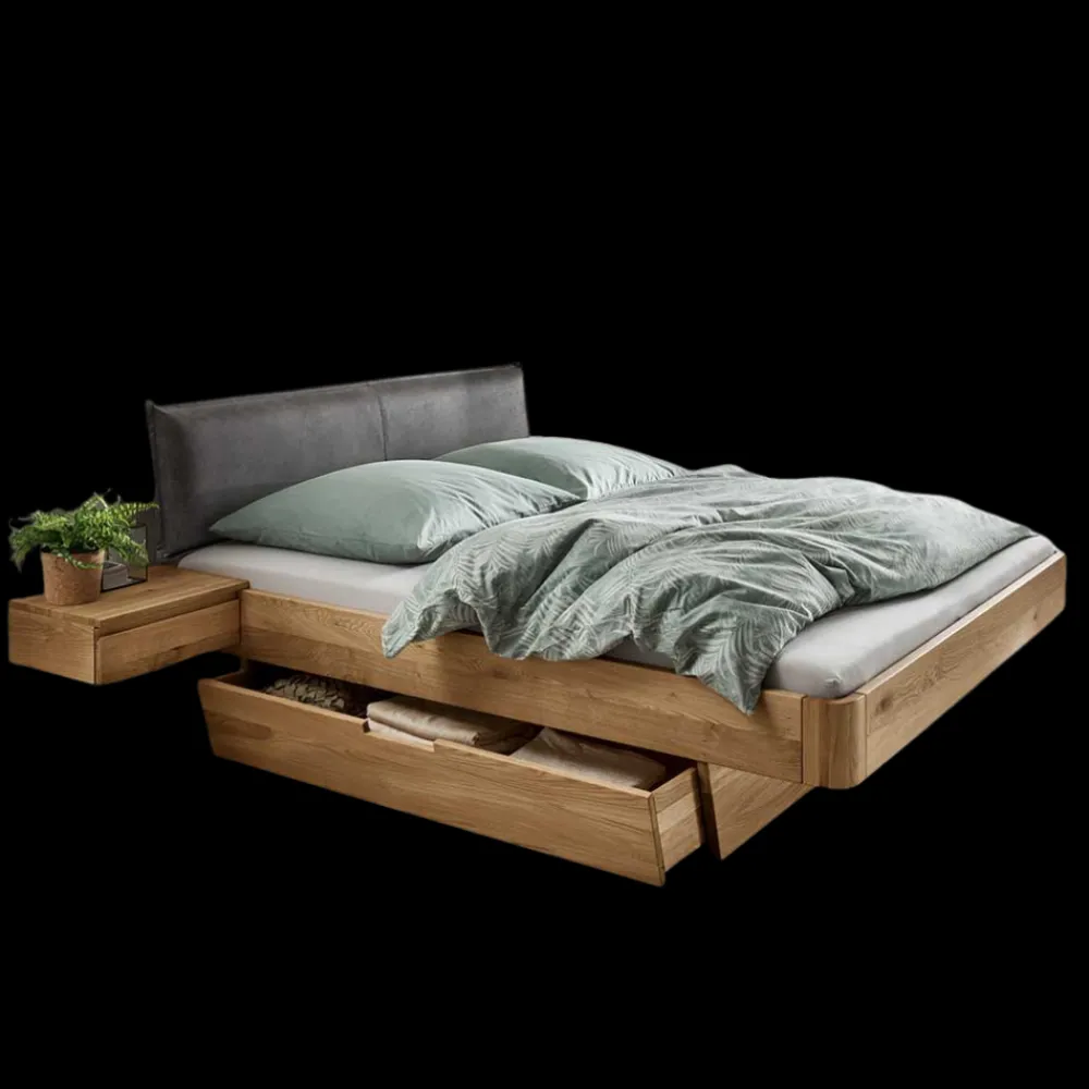 Holzbett mit Konsolen Pacurian Massivholzmöbel|Funktionsbetten