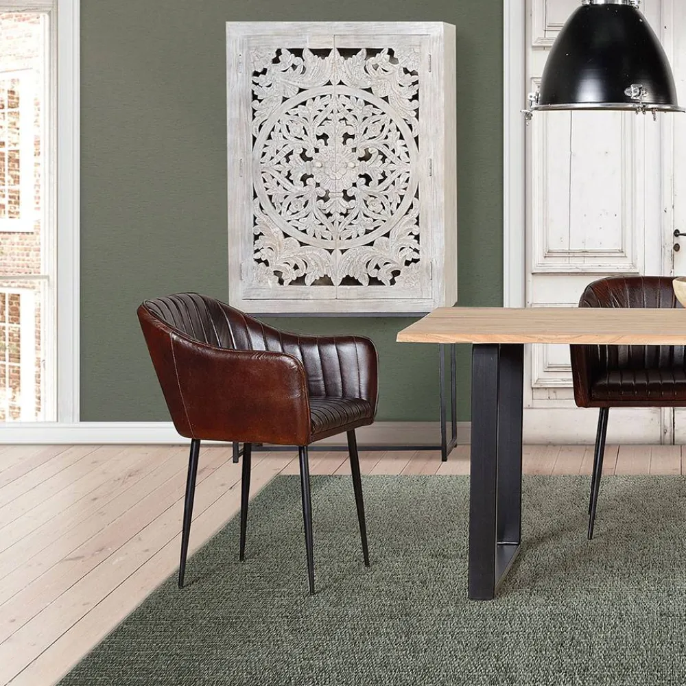 Online Holzschrank massiv Annatto Vitrinenschrank