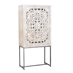 Online Holzschrank massiv Annatto Vitrinenschrank