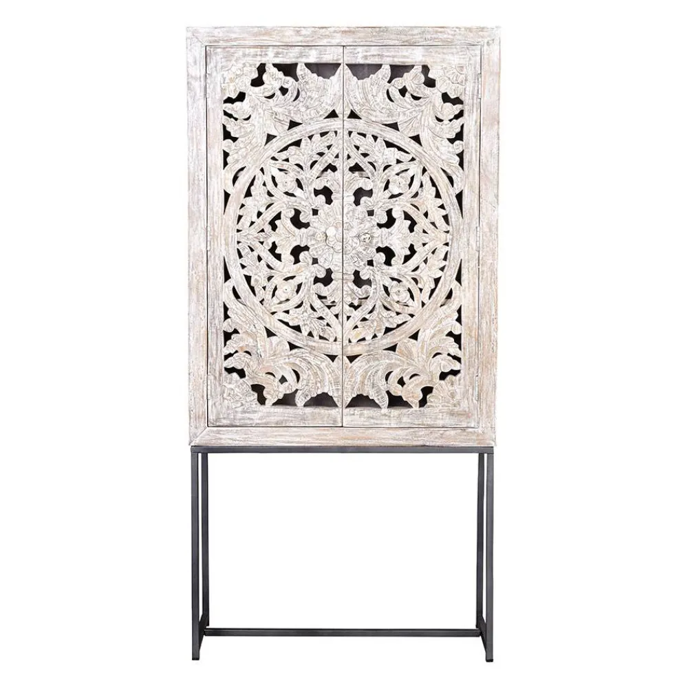 Online Holzschrank massiv Annatto Vitrinenschrank