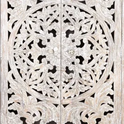 Online Holzschrank massiv Annatto Vitrinenschrank