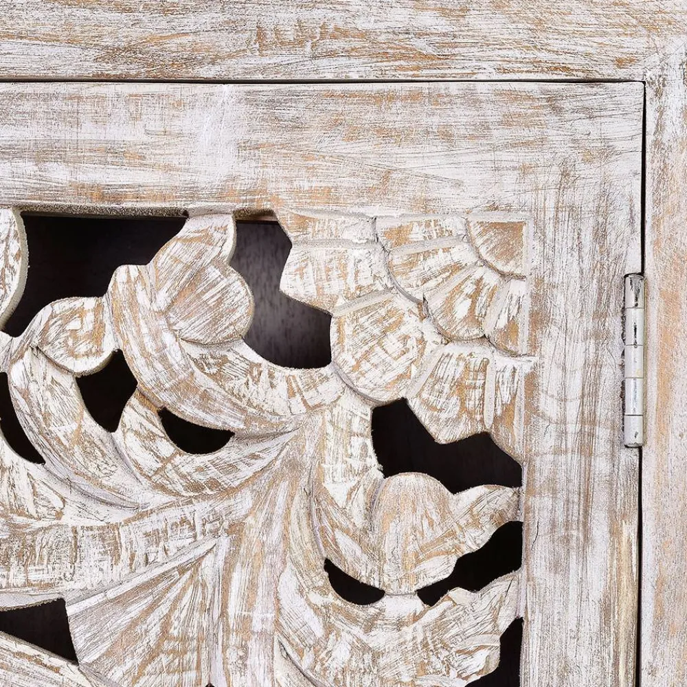 Online Holzschrank massiv Annatto Vitrinenschrank