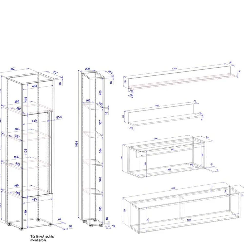 Home Office Schrankwand Uzniana*Pharao24 New