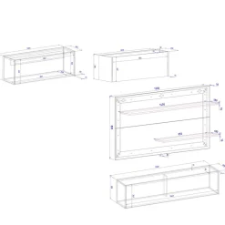 Hot Home Office Wohnzimmerwand Rascian Moderne Wohnwände|Wohnwand 350 Cm