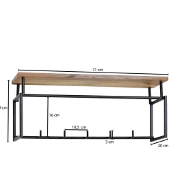 Discount Industriestil Wandgarderobe Liron Wandgarderoben|Massivholz Garderoben