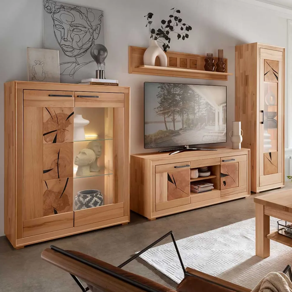 Kernbuche TV Wohnwand Olmedo*Pharao24