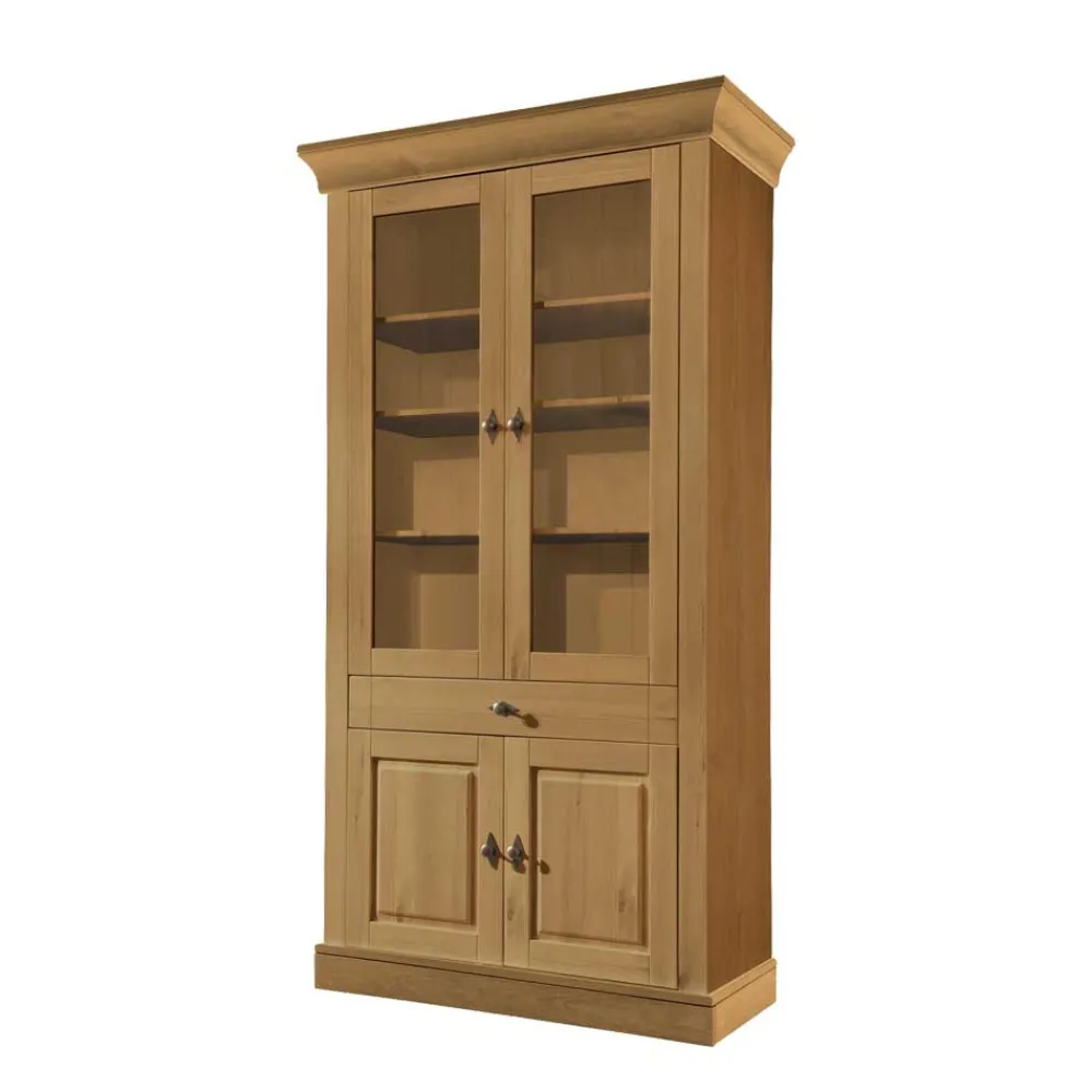 Online Kiefer Vitrinenschrank Drobeta Wohnzimmervitrinen|Massivholz Schränke