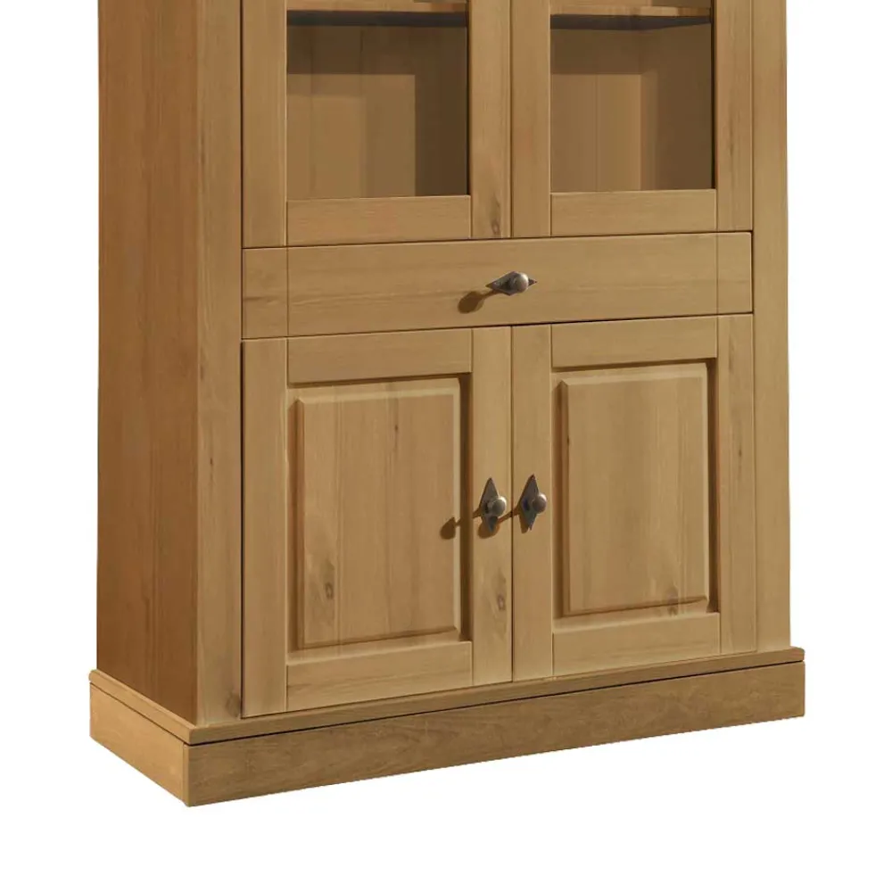 Online Kiefer Vitrinenschrank Drobeta Wohnzimmervitrinen|Massivholz Schränke