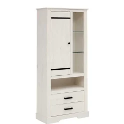 Discount Kiefernschrank Siluzia Vitrinenschrank