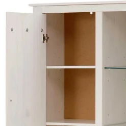 Discount Kiefernschrank Siluzia Vitrinenschrank