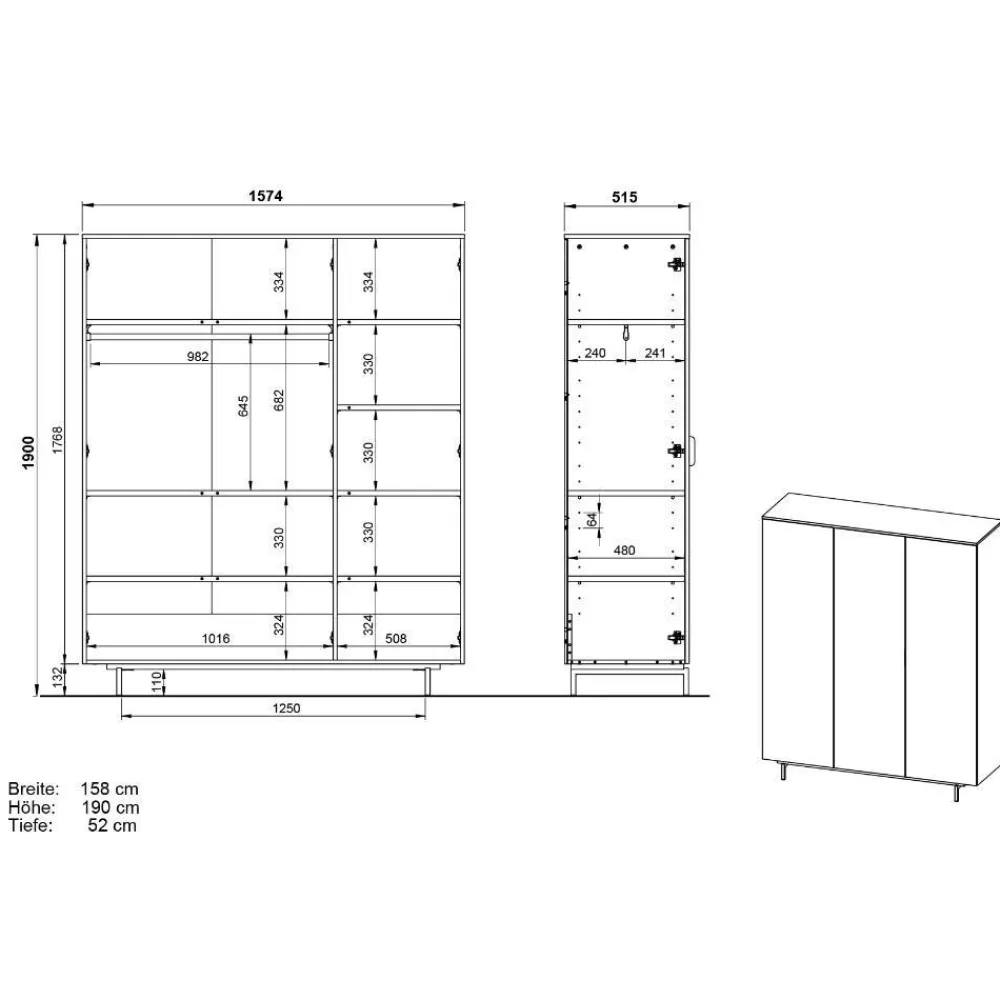 Kleiderschrank Calla Kinder Kinderzimmerschränke