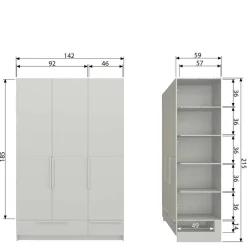 Sale Kleiderschrank Drovens Drehtürenschränke|Massivholz Kleiderschränke