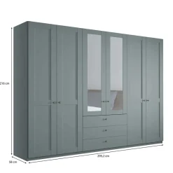 New Kleiderschrank graugrün Landhaus Forjan Drehtürenschränke|Kleiderschränke
