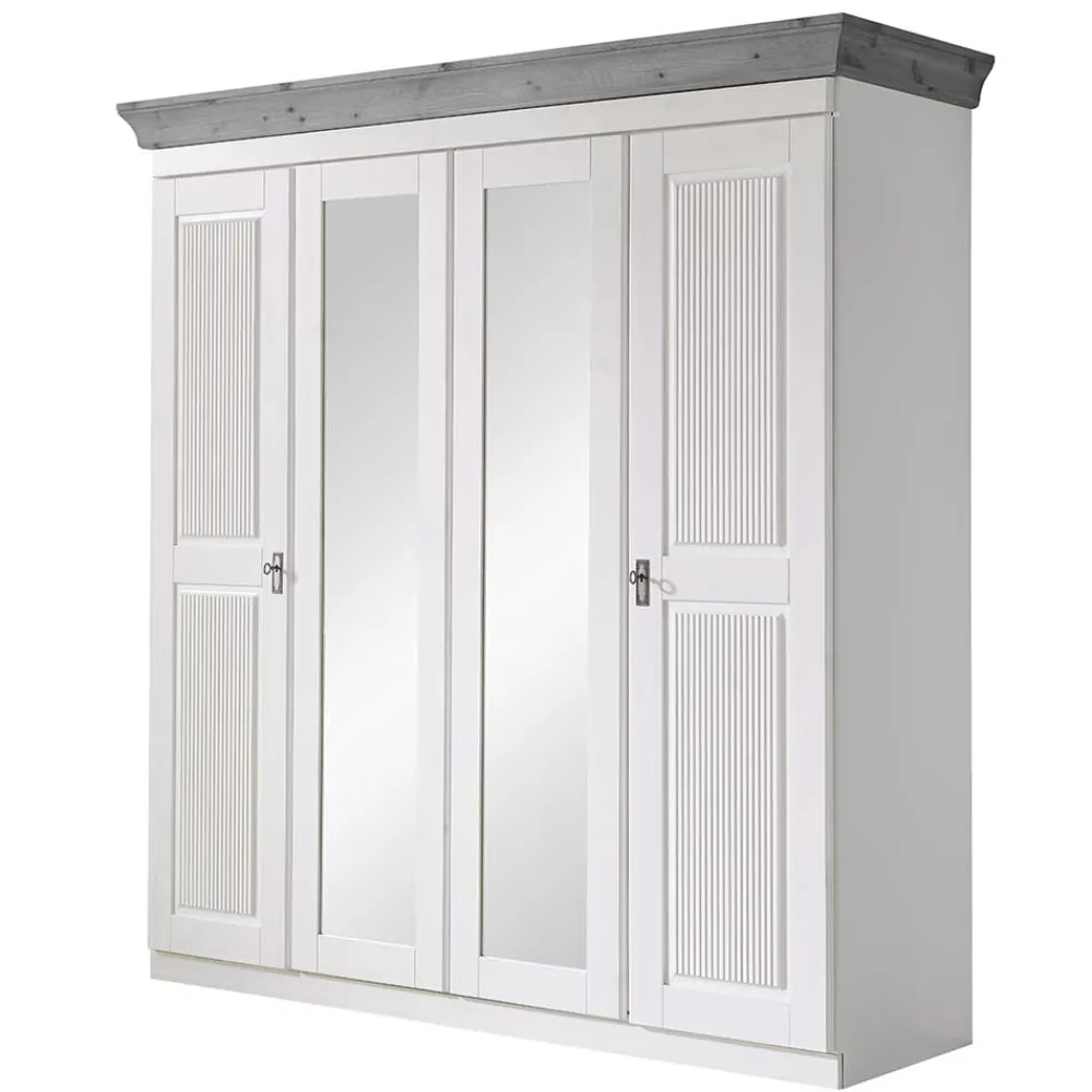 Kleiderschrank Holz Benfitas*Pharao24 Online