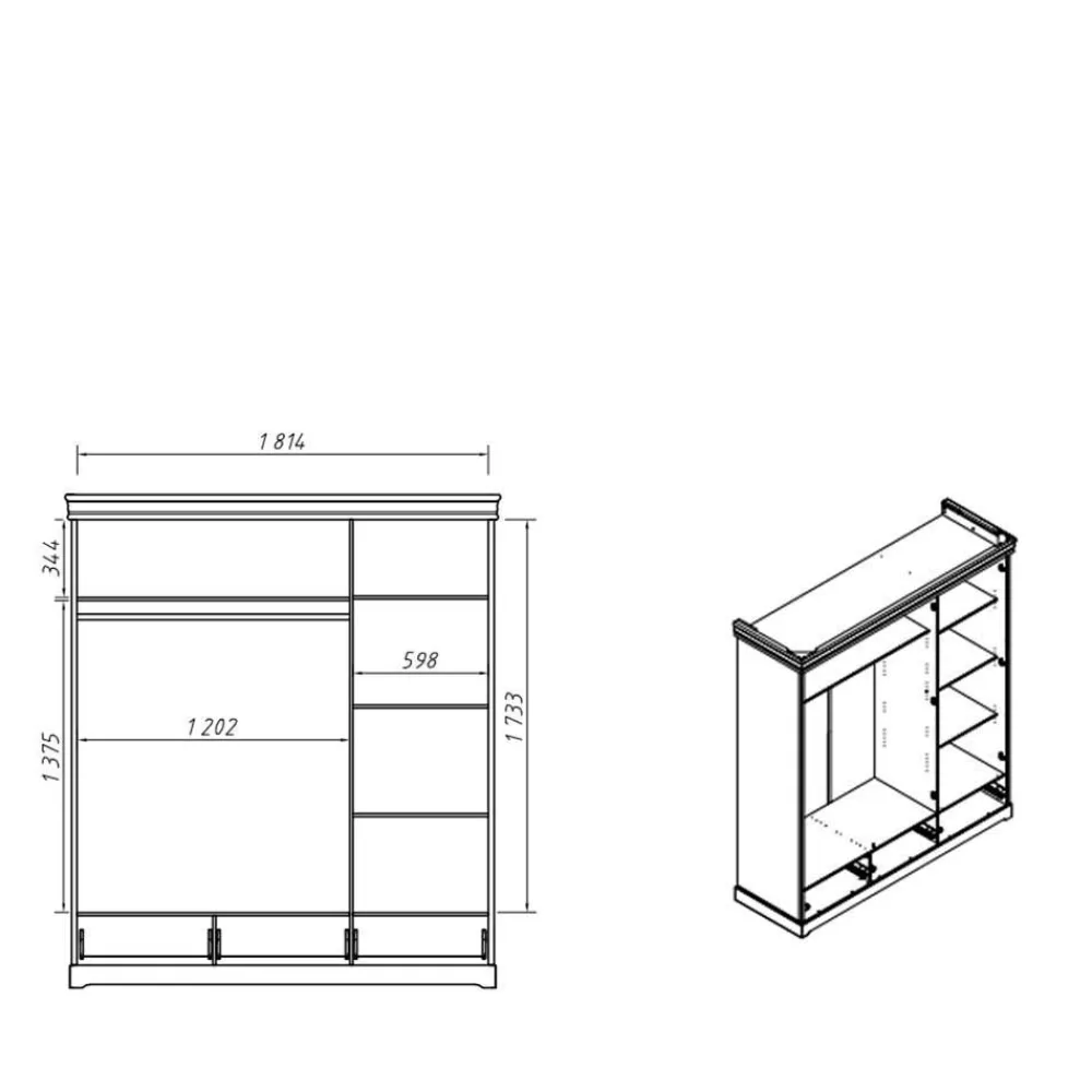 New Kleiderschrank Limita Massivholzmöbel|Drehtürenschränke