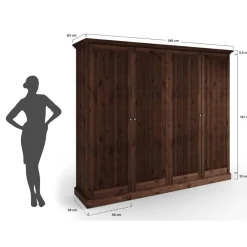 Discount Kleiderschrank massiv Phelix Massivholzmöbel|Drehtürenschränke