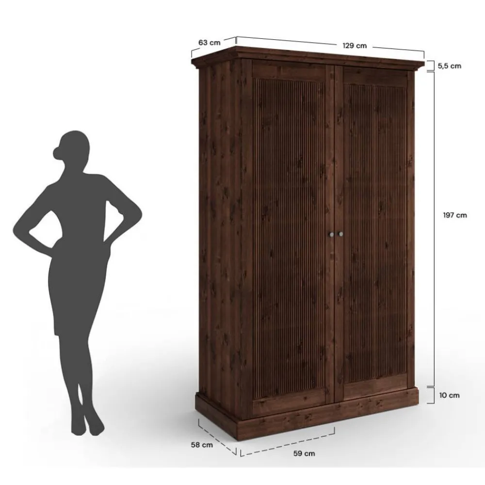 Outlet Kleiderschrank Massivholz Phelix Massivholzmöbel|Drehtürenschränke