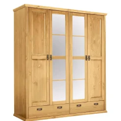 Hot Kleiderschrank mit Spiegel Zvalonca Massivholzmöbel|Drehtürenschränke