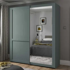 Kleiderschrank Schiebetüren mit Spiegel Forjan*Pharao24 Outlet