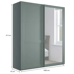 Kleiderschrank Schiebetüren mit Spiegel Forjan*Pharao24 Outlet