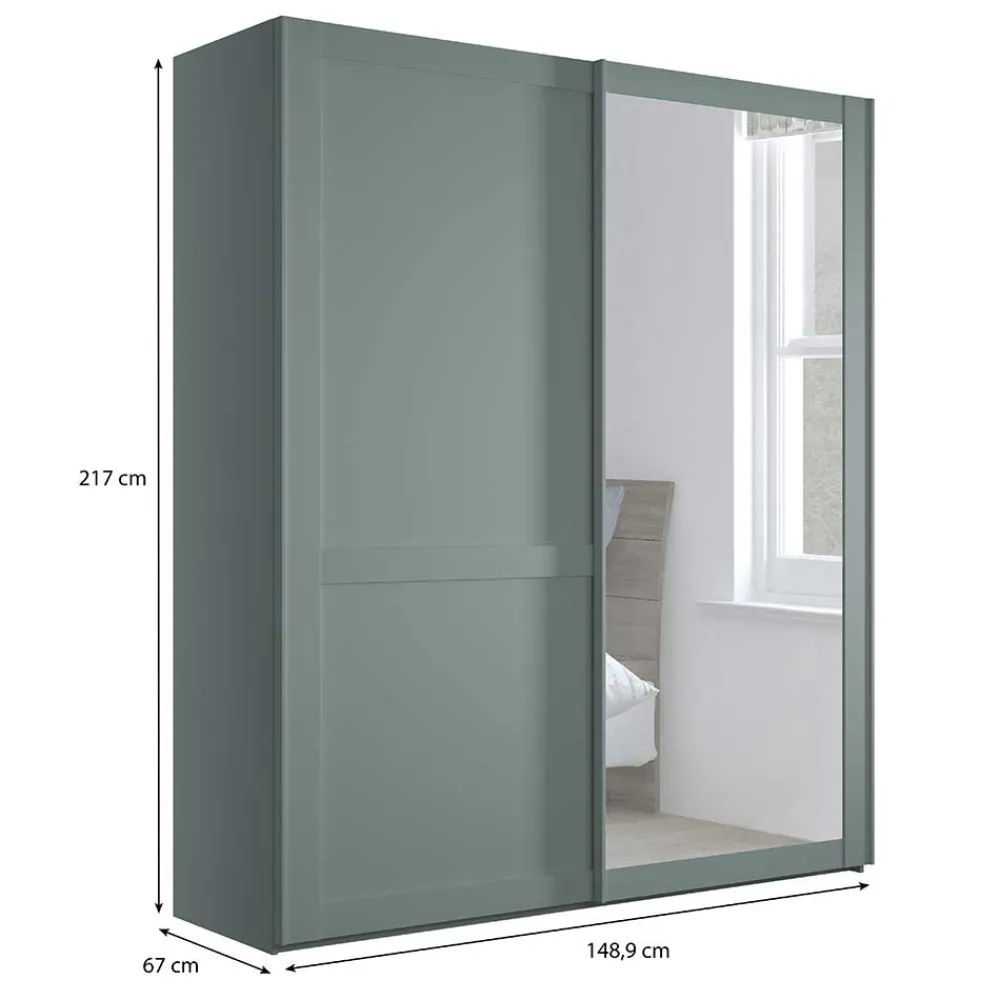 Kleiderschrank Schiebetüren mit Spiegel Forjan*Pharao24 Outlet