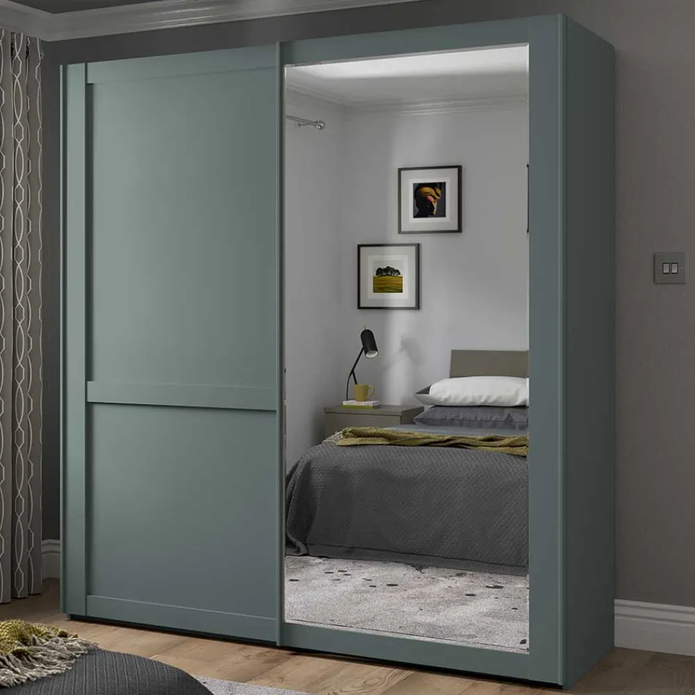 Kleiderschrank Schiebetüren mit Spiegel Forjan*Pharao24 Outlet