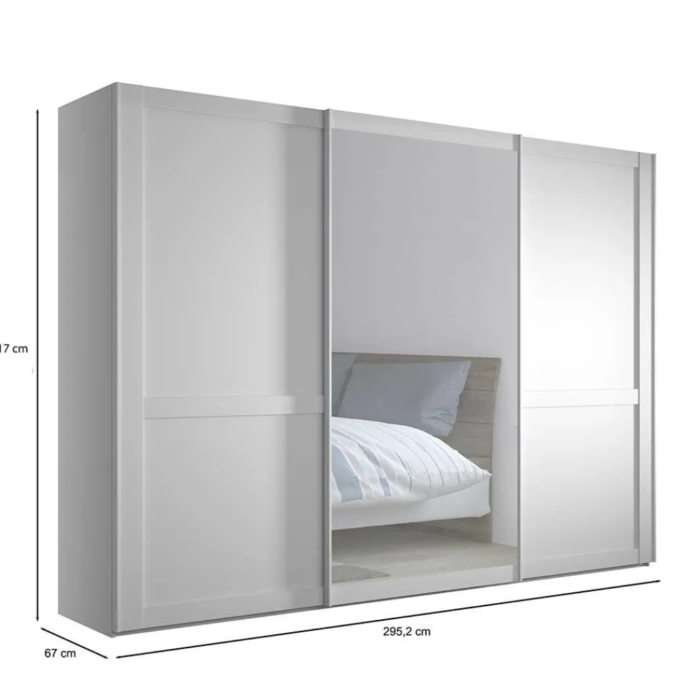 Kleiderschrank Schwebetüren weiß Tudana*Pharao24 Best