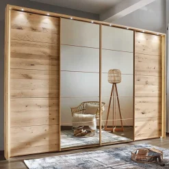 Discount Kleiderschrank Schwebetüren Sanne Massivholzmöbel|Massivholz Kleiderschränke