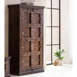 Discount Kolonial Schrank Mysore Wohnzimmervitrinen