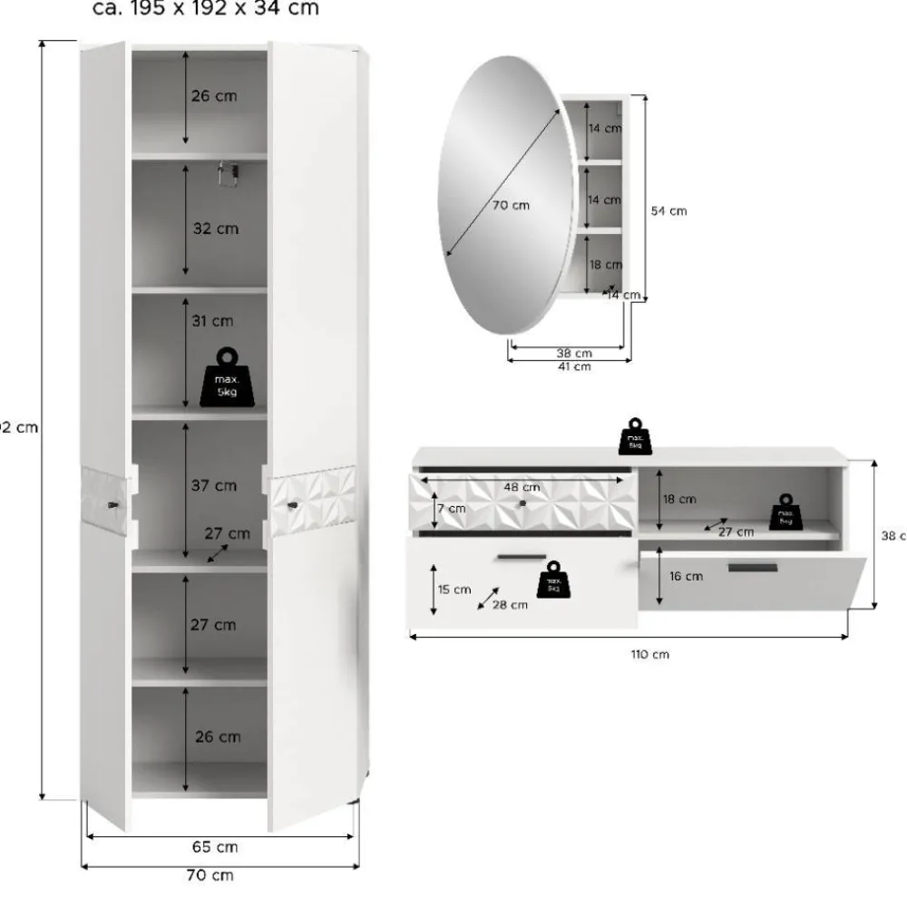 Clearance Komplett Garderobe Meteora Garderobensets