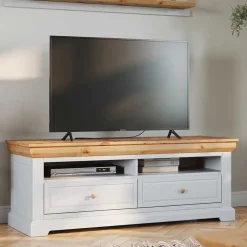 New Landhaus Fernsehunterschrank Bechir Massivholz Tv Möbel|Fernsehtische