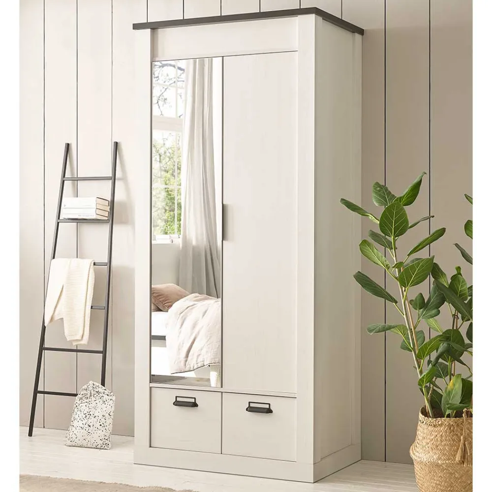 Outlet Landhaus Kleiderschrank Dionada Drehtürenschränke|Kleiderschränke