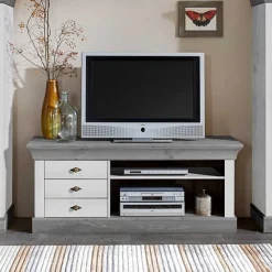 Sale Landhaus Lowboard Boulogne Massivholz Tv Möbel|Fernsehtische