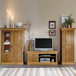 Clearance Landhausstil Wohnwand Drobeta Wohnzimmerschrank|Wohnwand 350 Cm