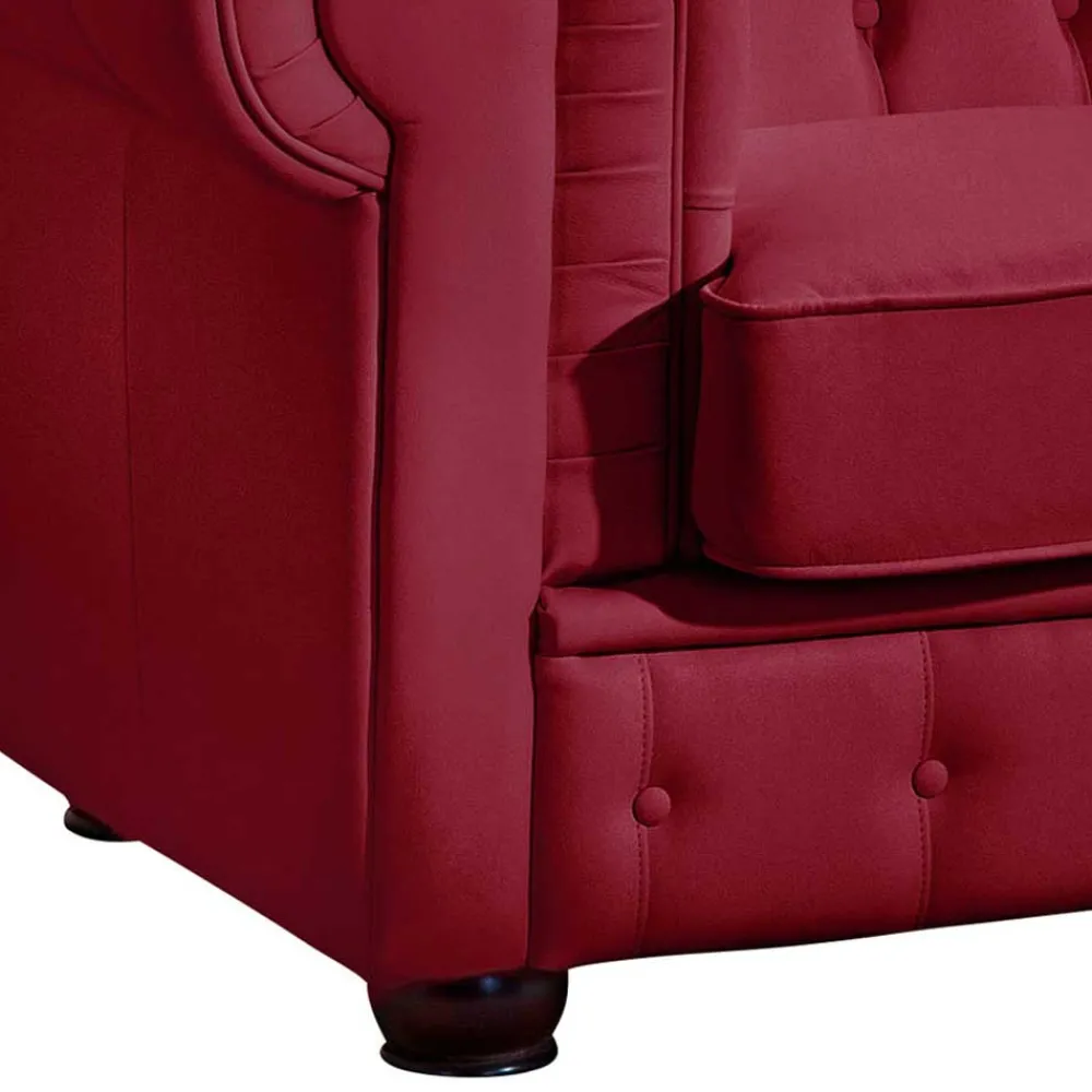 Leder Sofa Rot Dreisitzer Zoreca*Pharao24 New
