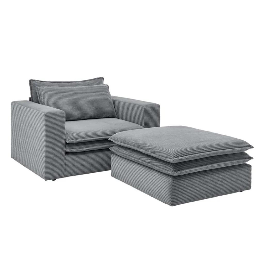 Outlet Lounge Sessel mit Hocker Eltusa Relaxsessel