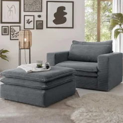 Outlet Lounge Sessel mit Hocker Eltusa Relaxsessel