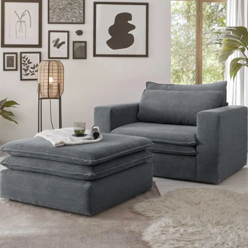 Outlet Lounge Sessel mit Hocker Eltusa Relaxsessel