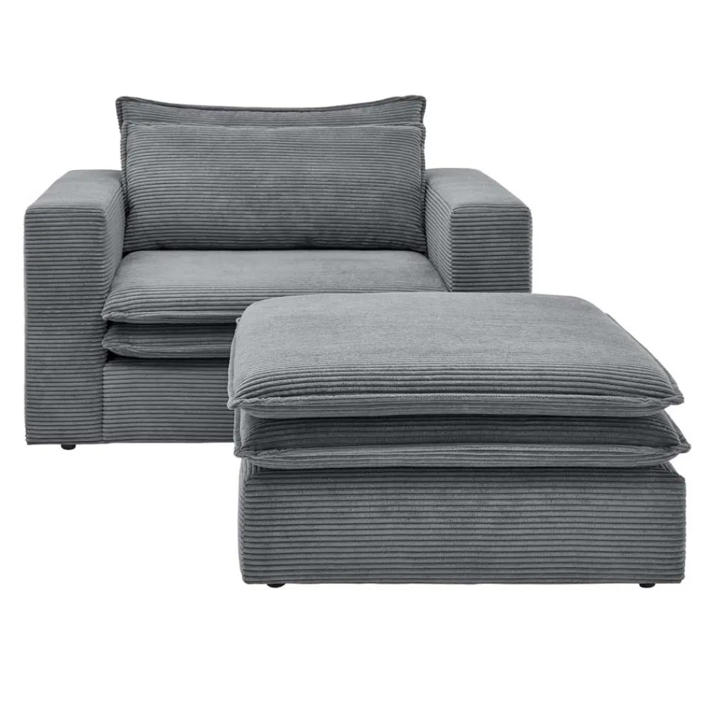 Outlet Lounge Sessel mit Hocker Eltusa Relaxsessel