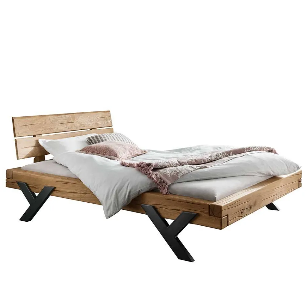 Outlet Massives Balkenbett Babsi Doppelbetten|Massivholzbetten