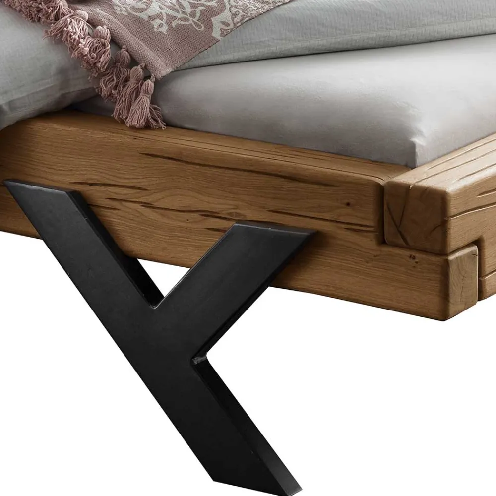 Outlet Massives Balkenbett Babsi Doppelbetten|Massivholzbetten