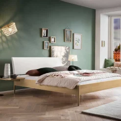 Massives Bett Eiche hell Bastionos*Pharao24 Online