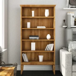New Massivholz Bücherregal Tyvoria Wohnzimmerregale|Massivholzregale