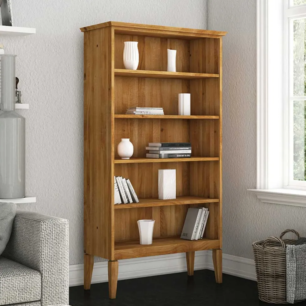 New Massivholz Bücherregal Tyvoria Wohnzimmerregale|Massivholzregale