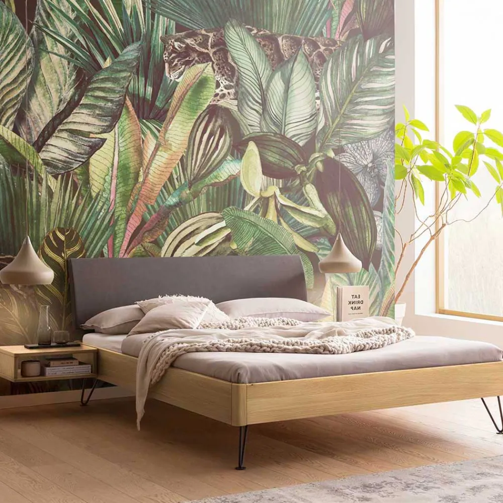 Massivholz Bett Eiche hell Ciceka*Pharao24 Discount