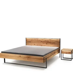 Massivholz Bett mit Nachtkonsole Scoddo*Pharao24