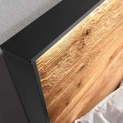 Massivholz Bett mit Nachtkonsole Scoddo*Pharao24