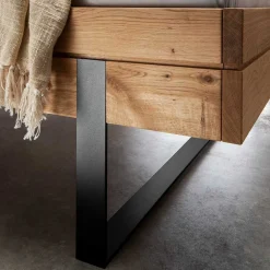 Massivholz Bett mit Nachtkonsole Scoddo*Pharao24